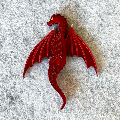 Red Dragon - Mini Brooch