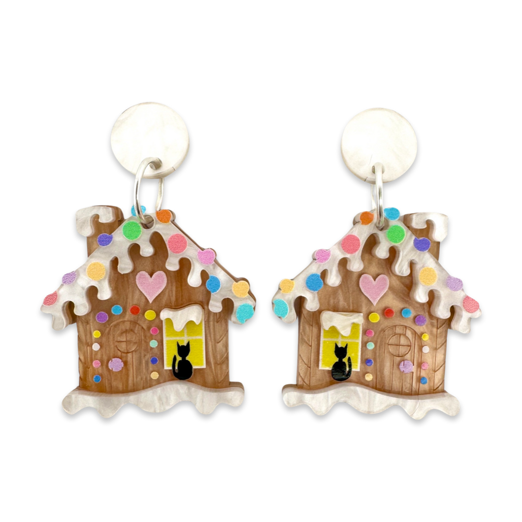 Gingerbread house  - earrings