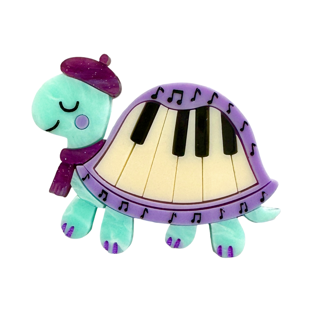 Pierre the Musical Tortoise 🐢 – Brooch