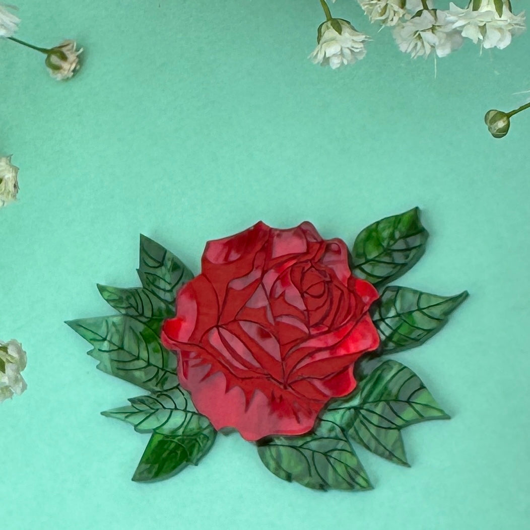 Red rose - mini brooch – Wintersheart