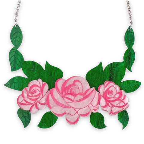 Pink rose - necklace