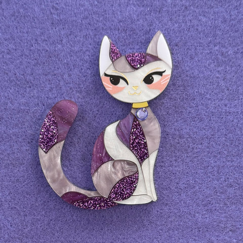 Amethyst 💜 cat - Brooch