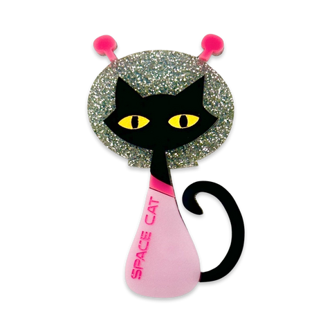 Space Kitty pink - brooch