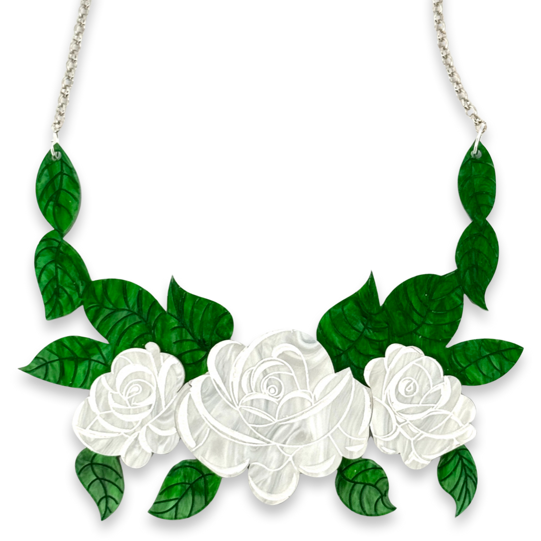 White rose - necklace