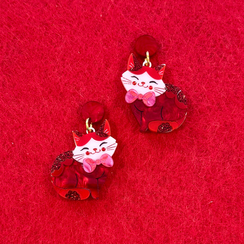 Ruby ♦️ cat - earrings