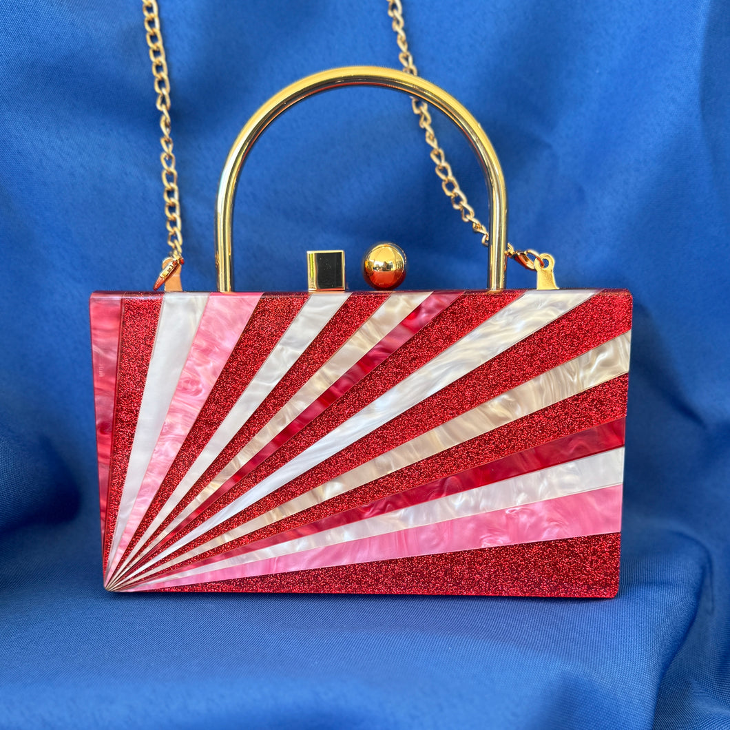 Red stripe retro - Evening Clutch