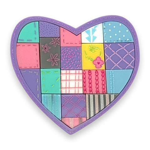 Quilted patchwork heart 🩷 - brooch