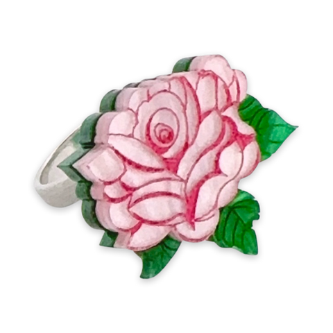 Pink rose - ring
