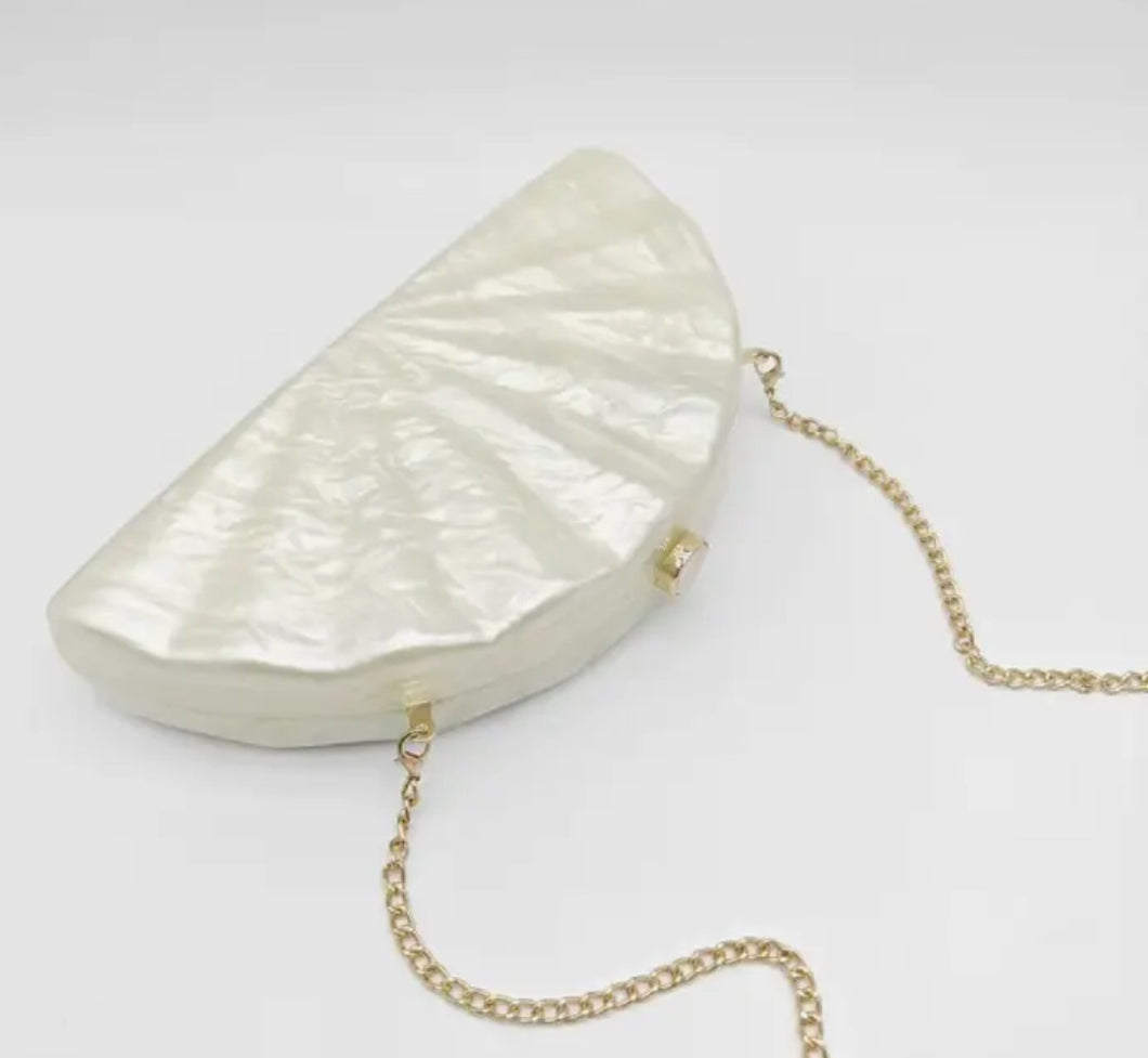 White Shell Retro - Evening Clutch