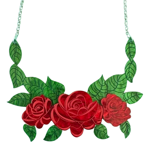 Red rose - necklace