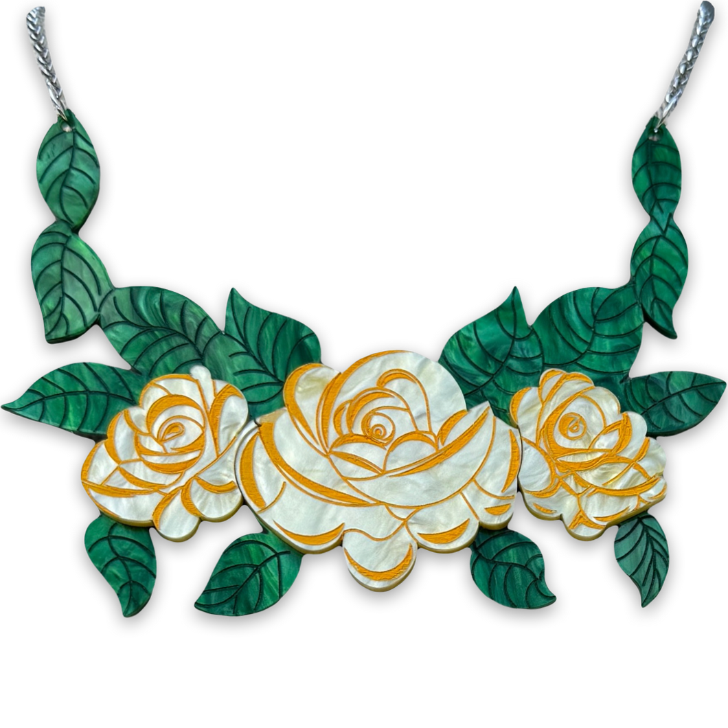 Yellow rose - necklace