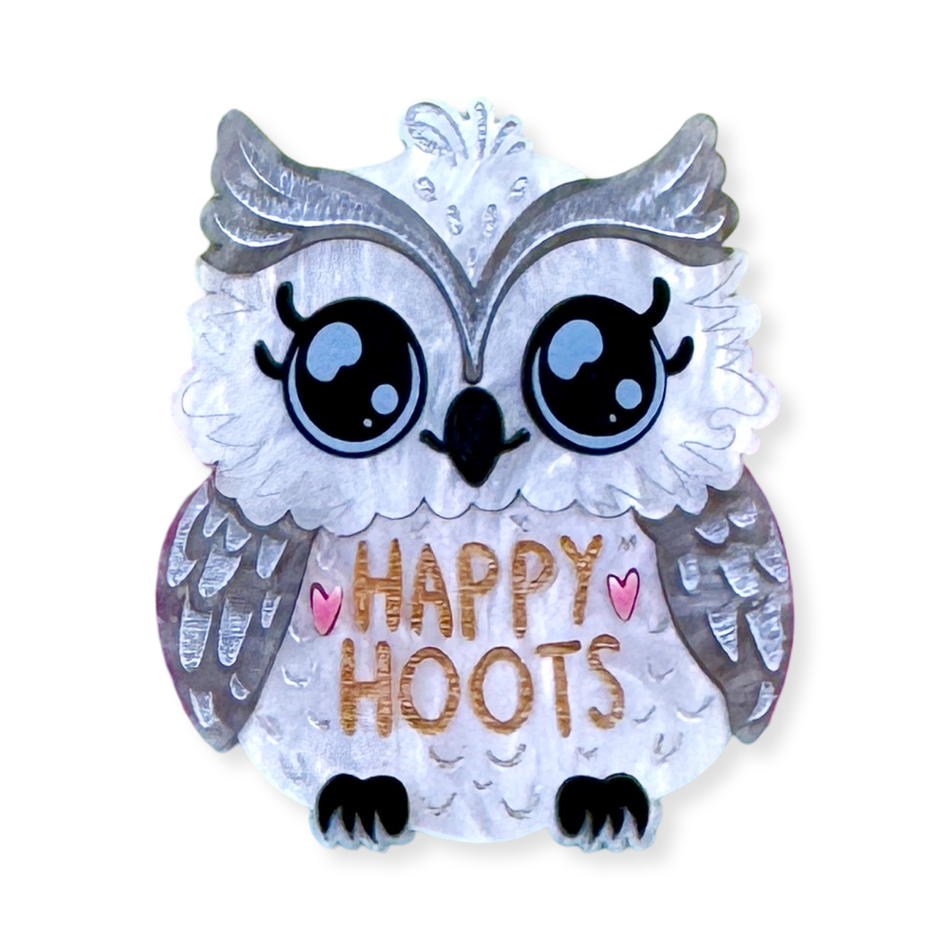 Happy Hoots  - Brooch