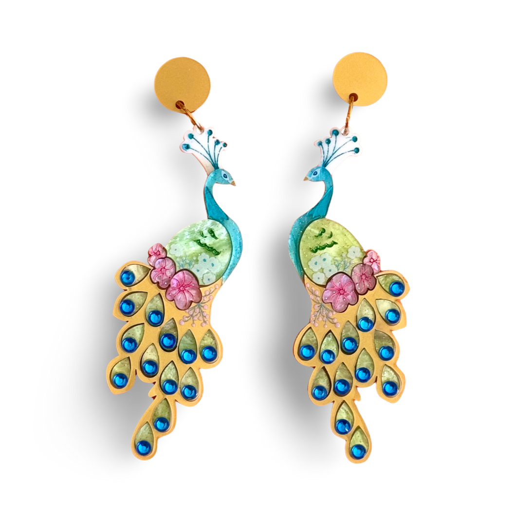 Gold Peacock 🦚 - earrings