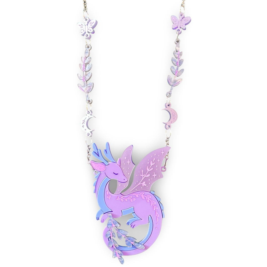 Lavender the dragon - necklace