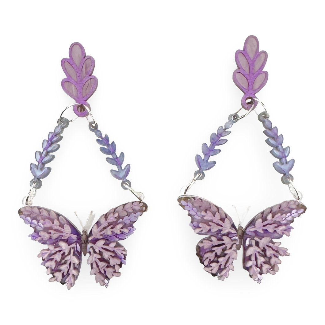 Lavender the butterfly - Earrings