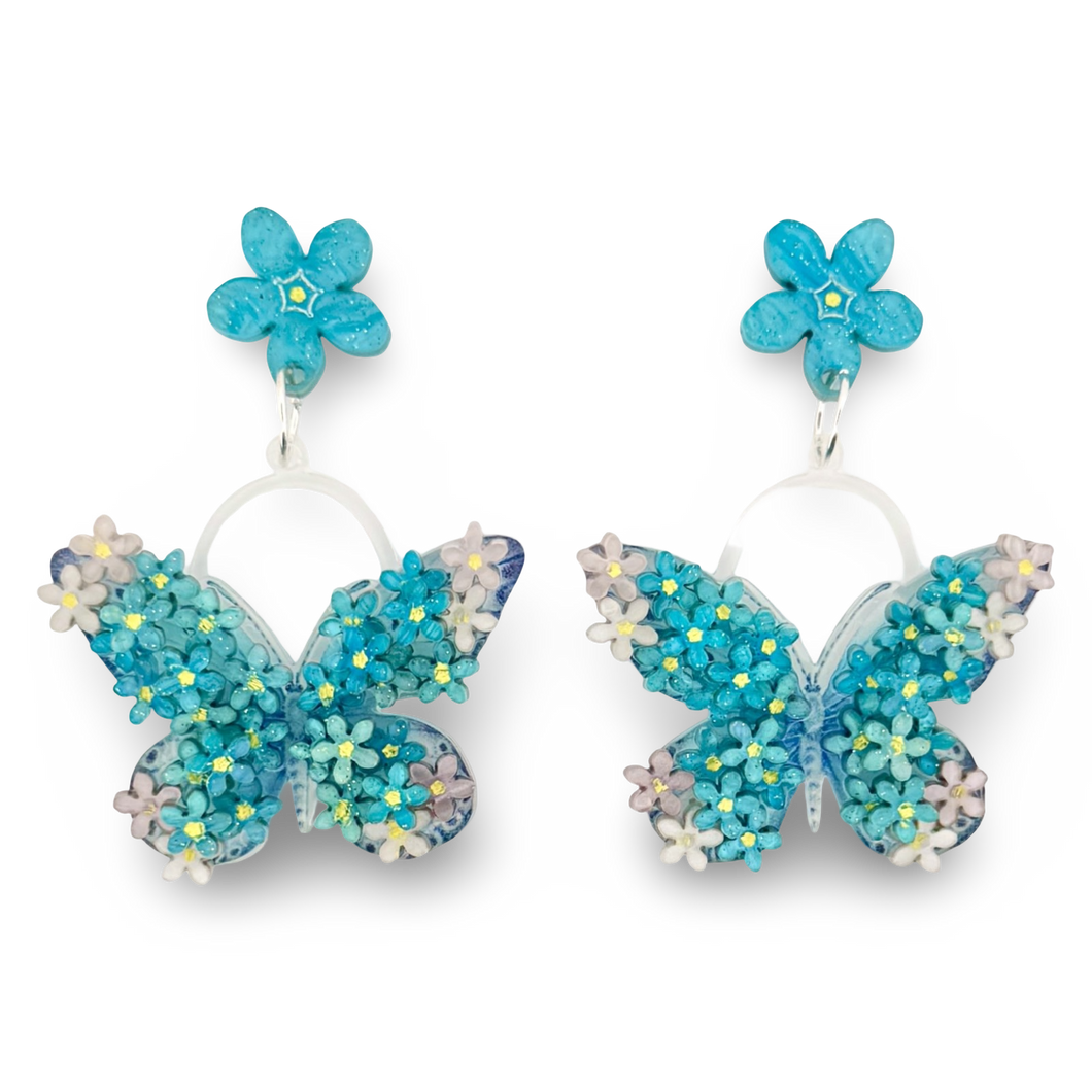 Forget-me-not butterfly - Earrings