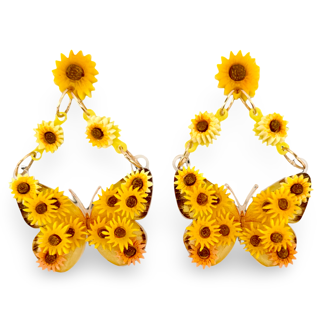 Sunflower butterfly - Earrings