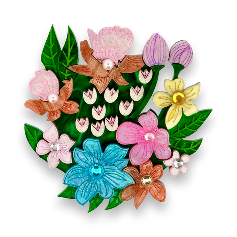 Spring flowers - brooch