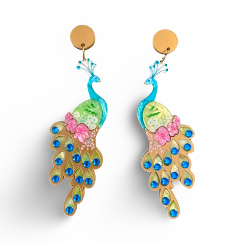 Gold Peacock 🦚 - earrings