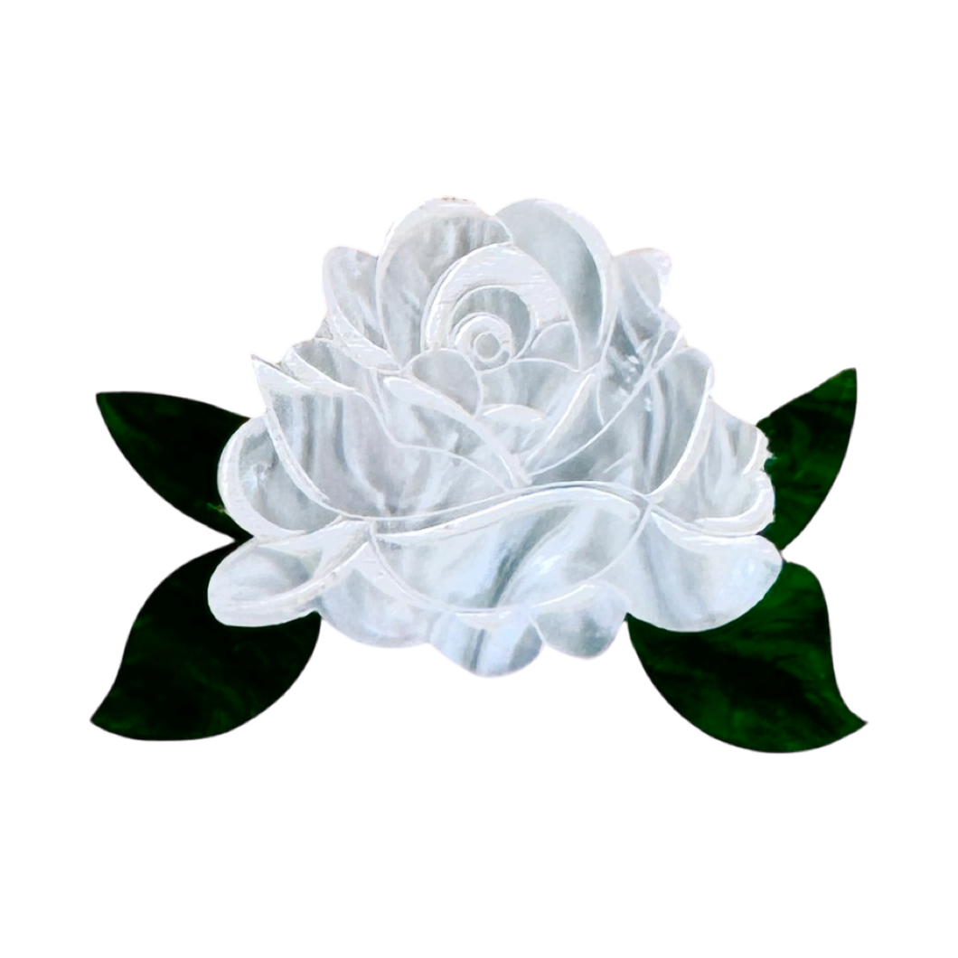 White rose - mini brooch