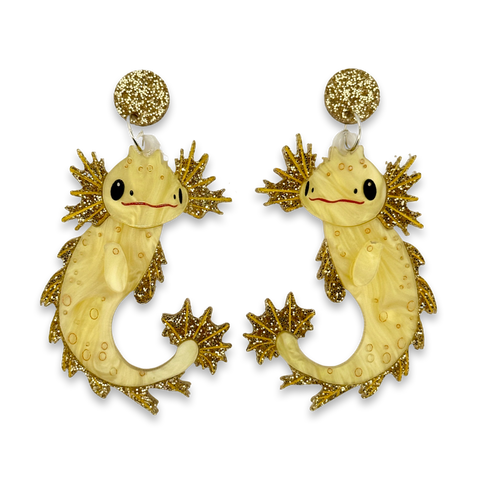 Honeycomb Axolotl  - earrings