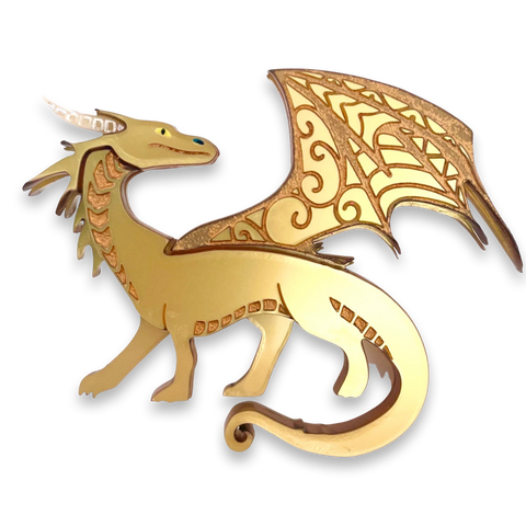 Gold Dragon - Brooch