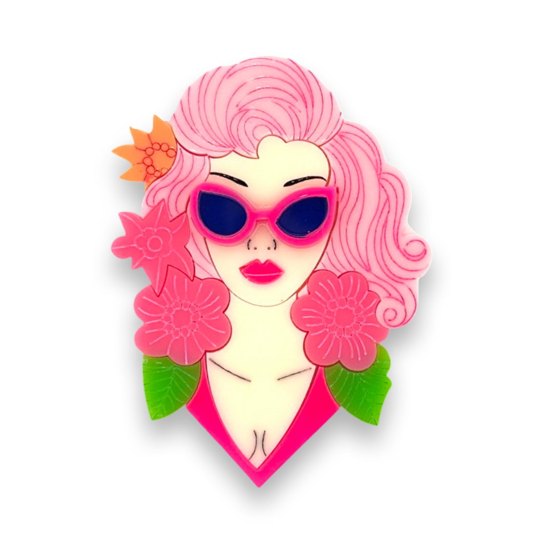 Pink Malibu Princess B 🌸 - brooch