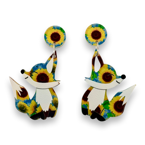 Amelia the sunflower fox 🌻 - earrings
