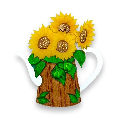 Sunflower🌻watering can - brooch