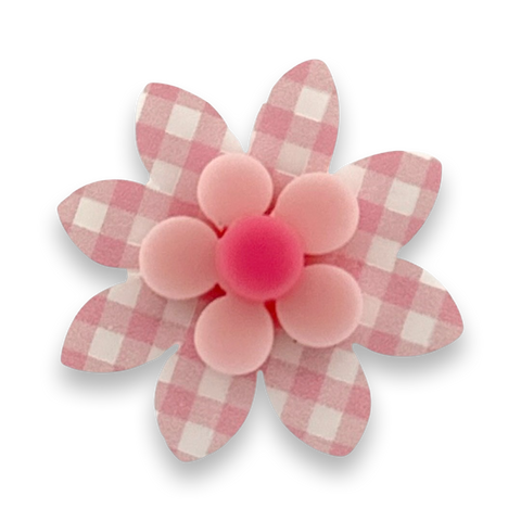 Pink gingham flower 🌸 - ring