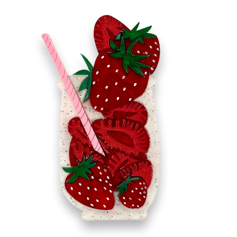 Strawberry drink 🍓 - brooch