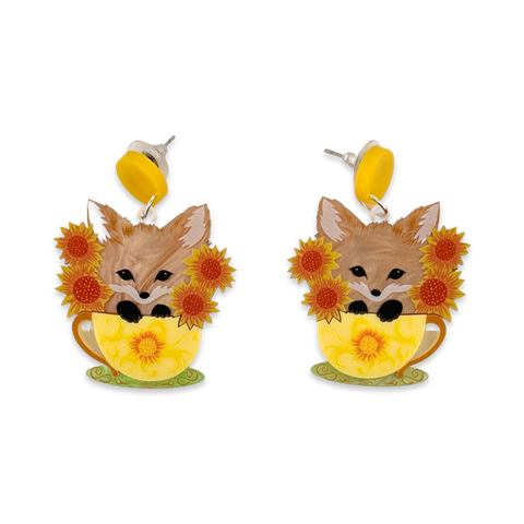 Sunflower 🌻 fox - earrings
