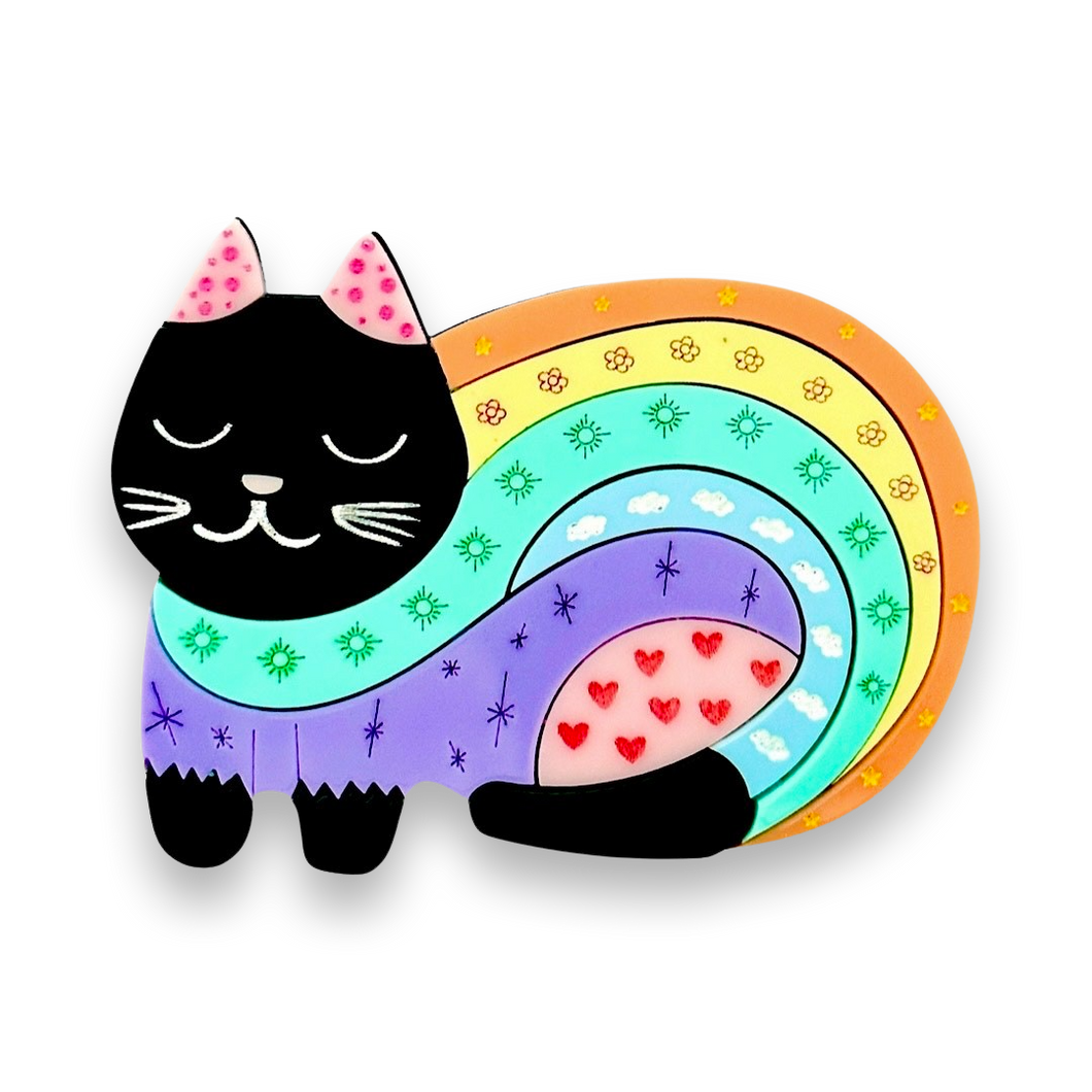 Oliver the meow-gical 🌈 - brooch