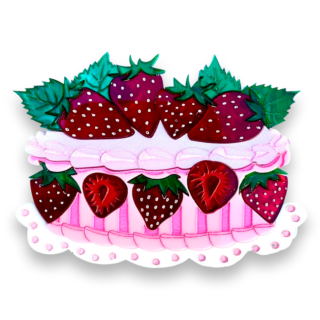 Strawberry cake 🍓 - brooch