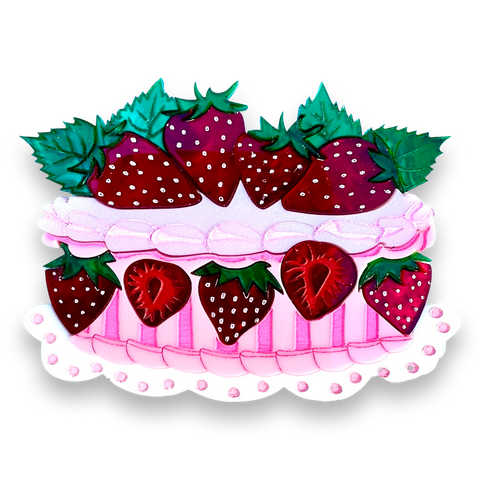 Strawberry cake 🍓 - brooch