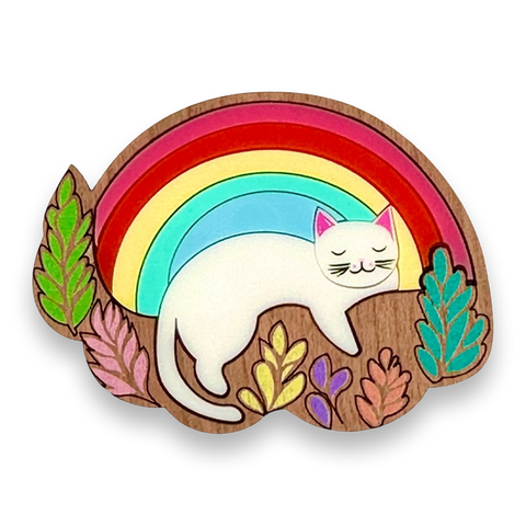 Poppy the Paws-itivity Rainbow  🌈 - brooch