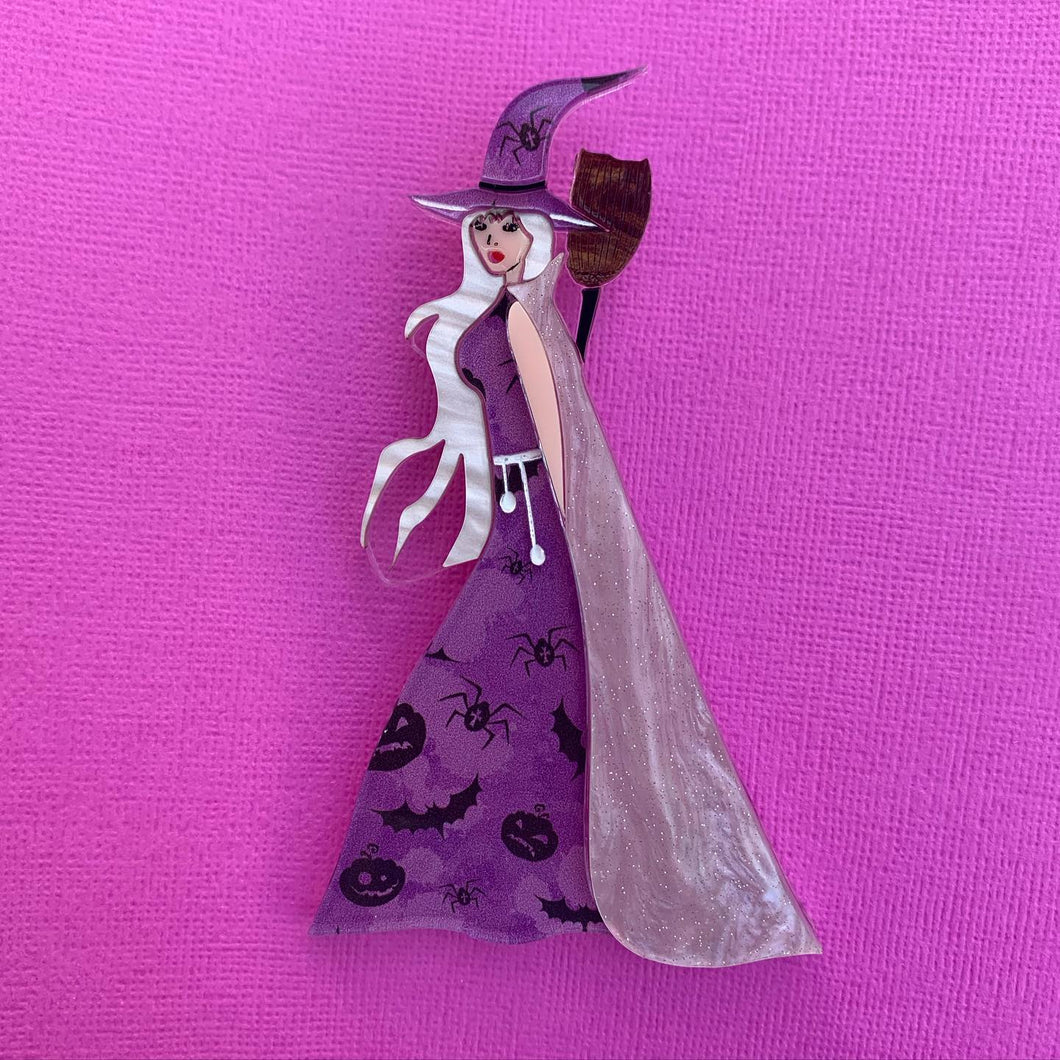 Halloween Witch Brooch - Large