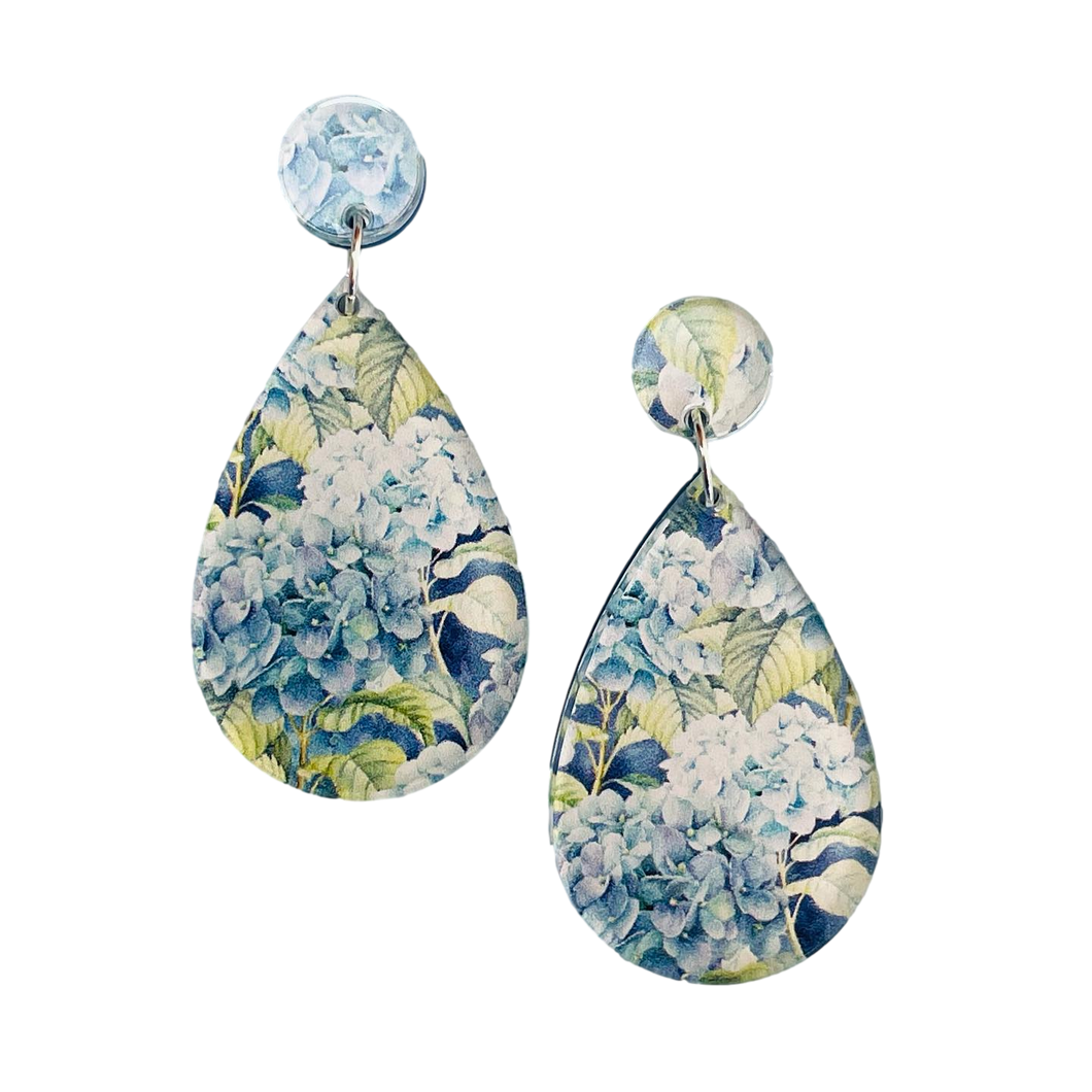 Blue hydrangea - Earrings