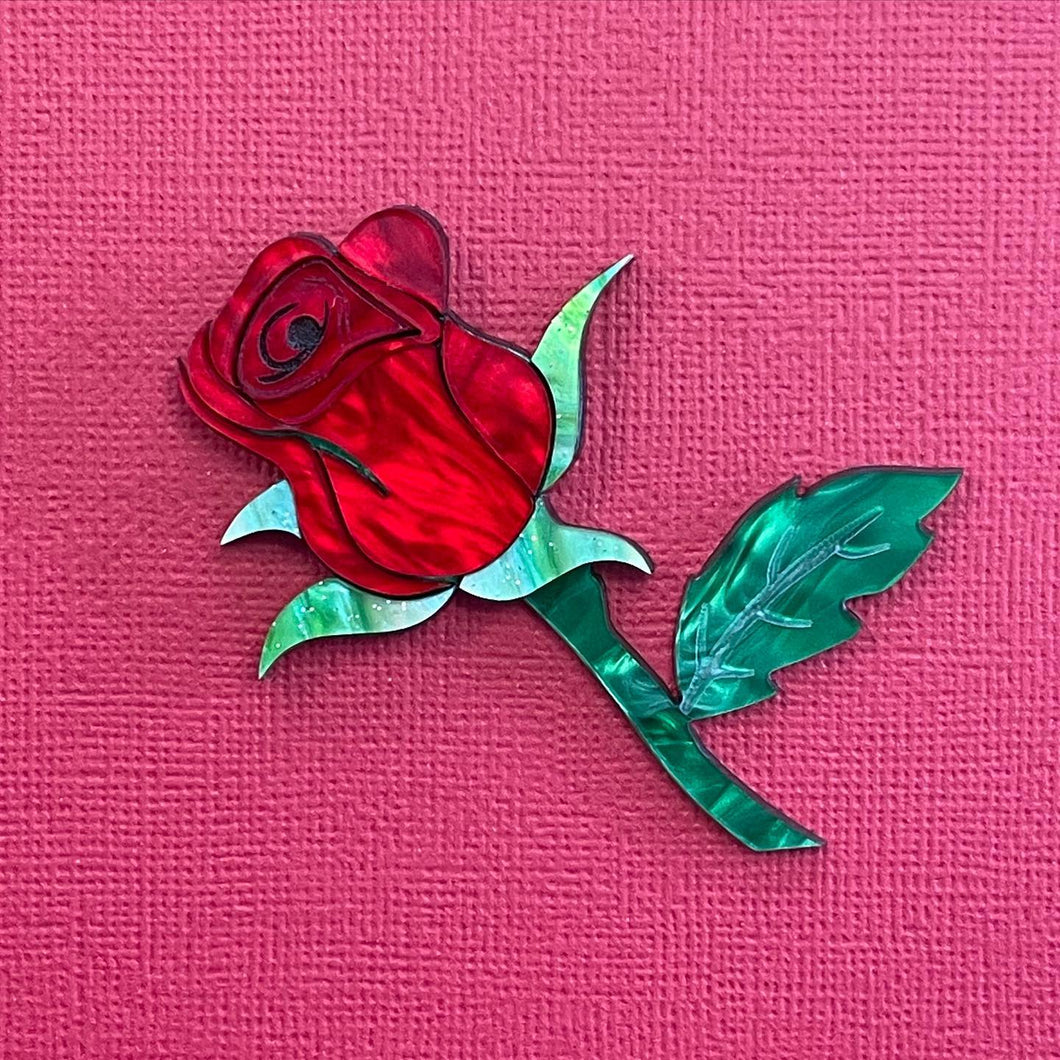Red Rose - Brooch