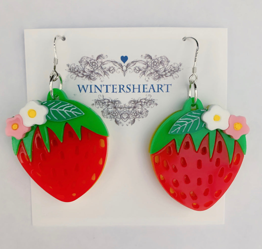 Strawberry drop earrings