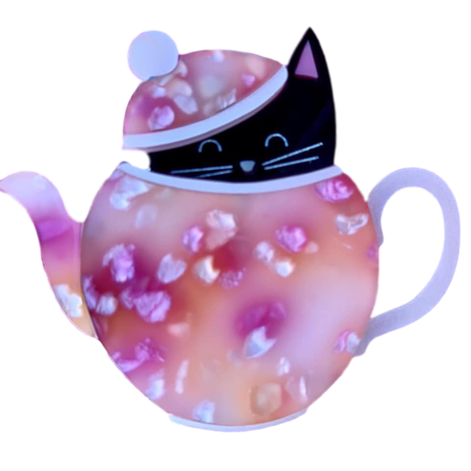 Pink Tea pot- Brooch