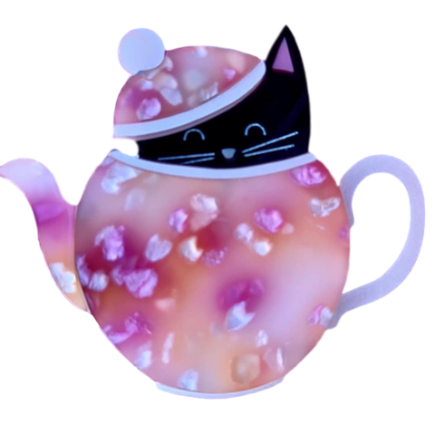 Pink Tea pot- Brooch