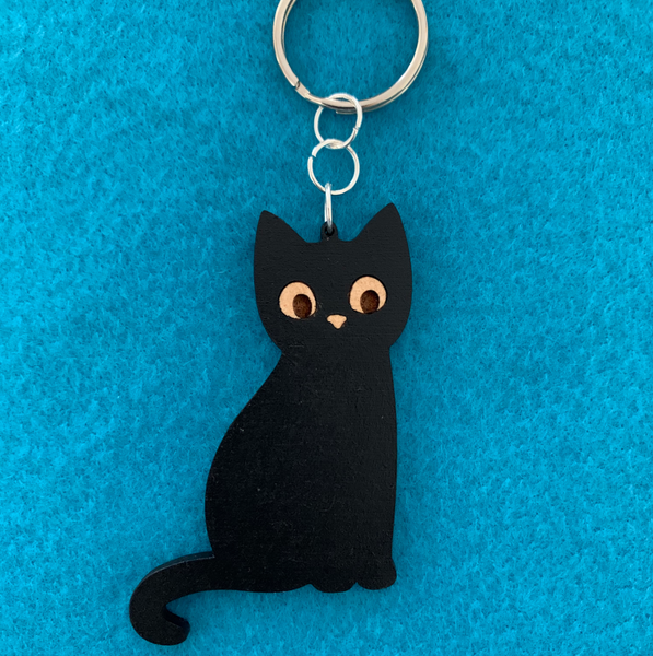 Black cat keyring Halloween Wintersheart
