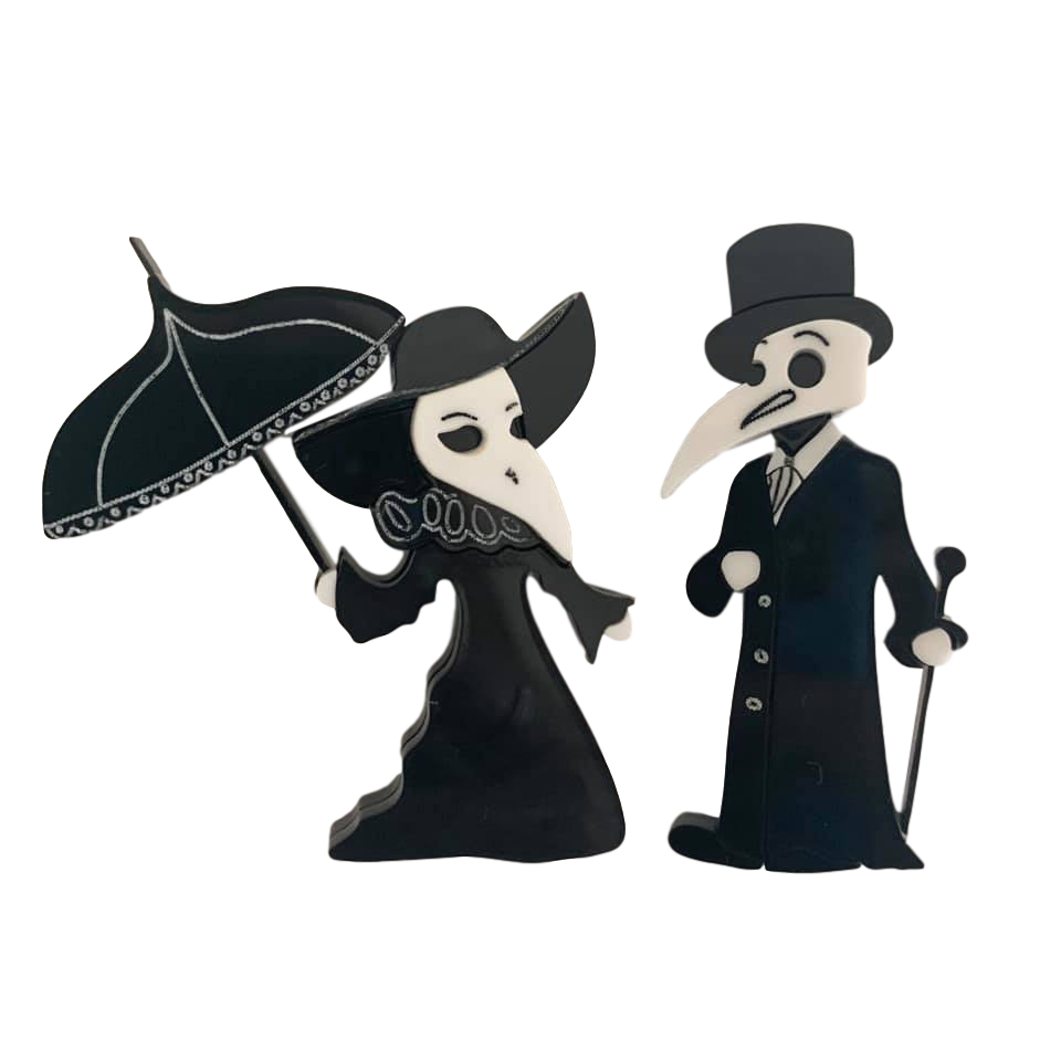 Plague Doctor Couple - Brooches