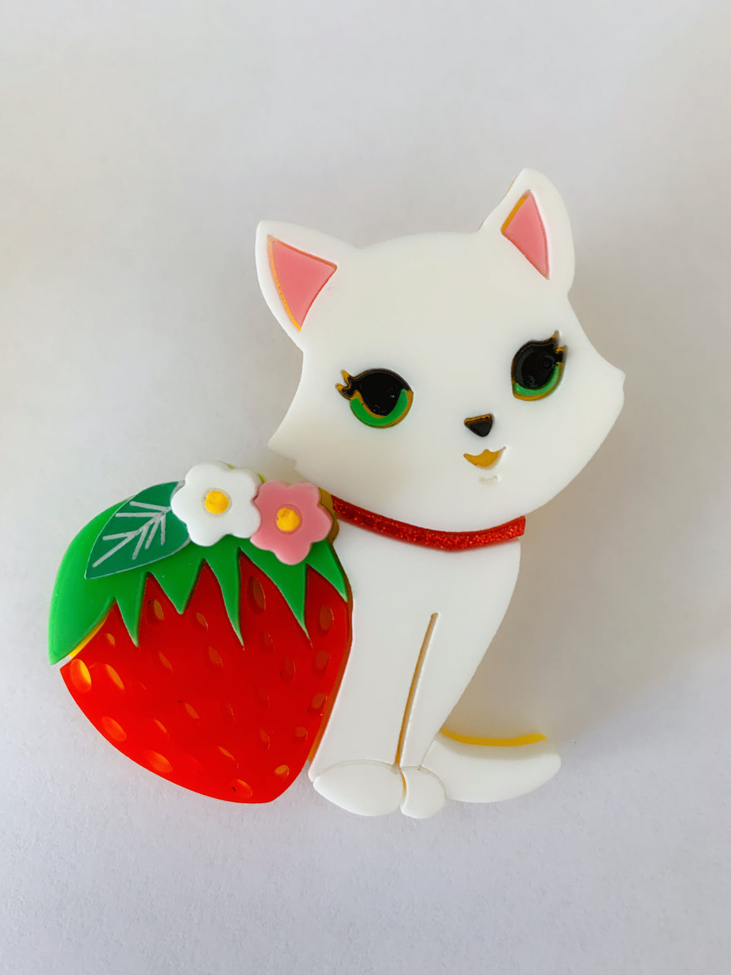 Strawberry Kitty - Brooch