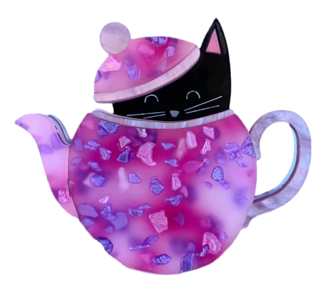 Purple Tea pot- Brooch