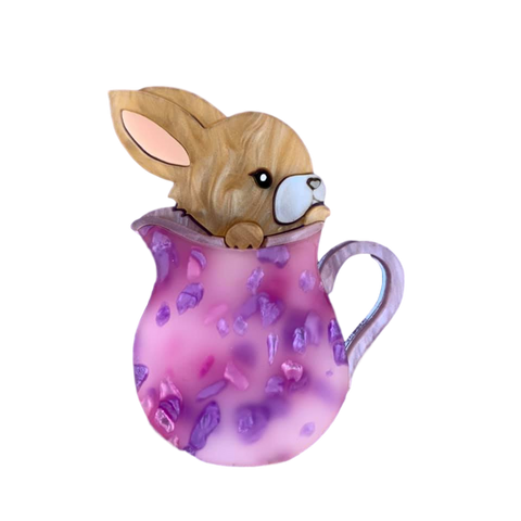 Purple Rabbit Milk Jug - Brooch
