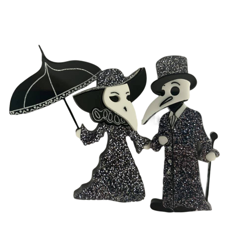 Glitter- Plague Doctor Couple - Brooches