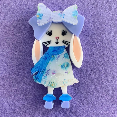Sally - Easter Hat Parade Rabbit Brooch