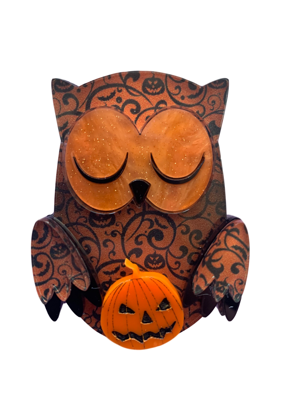 Amber the pumpkin 🦉 owl - Brooch